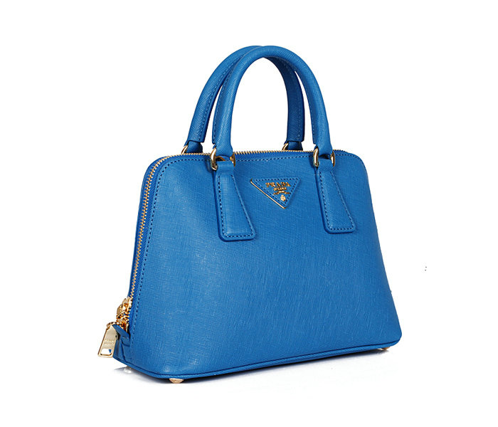 2014 Prada Saffiano Leather Small Two Handle Bag BL0838 blue for sale - Click Image to Close
